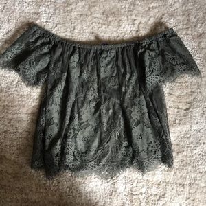 off the shoulder lace top